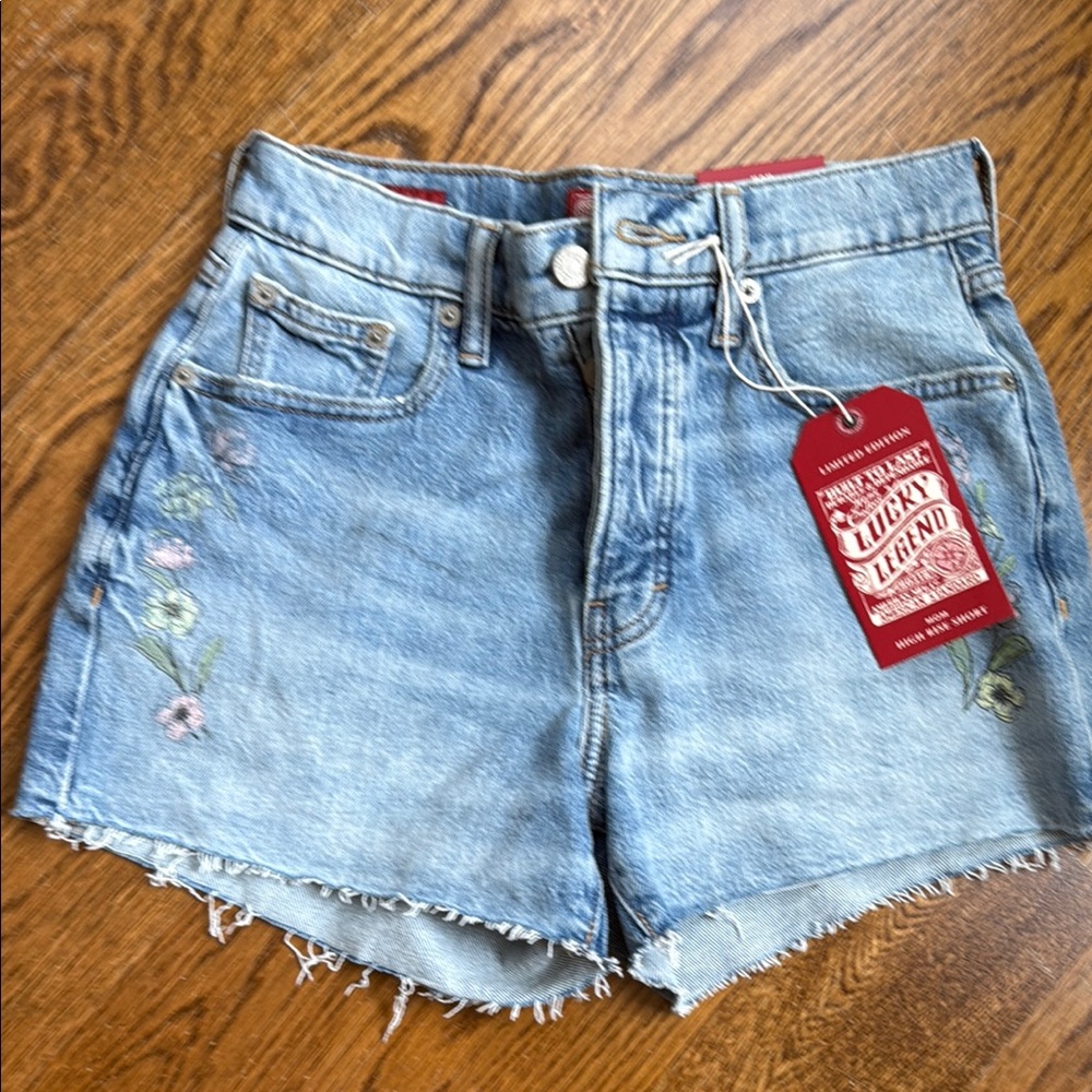 Lucky Brand Blue Jean Shorts with Distressed Hem